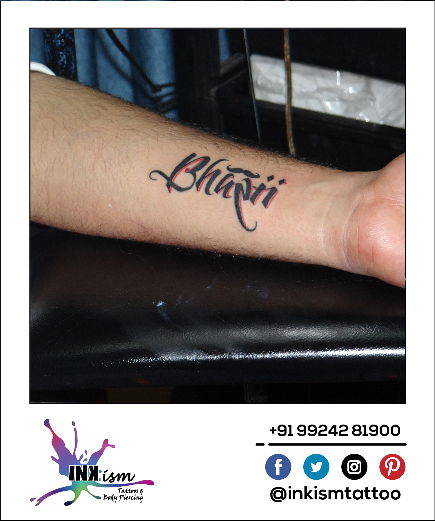 Calligraphy name tattoo, Calligraphy tattoo, Name tattoo, wrist tattoo, Inkism tattoo and body piercing rajkot gujarat