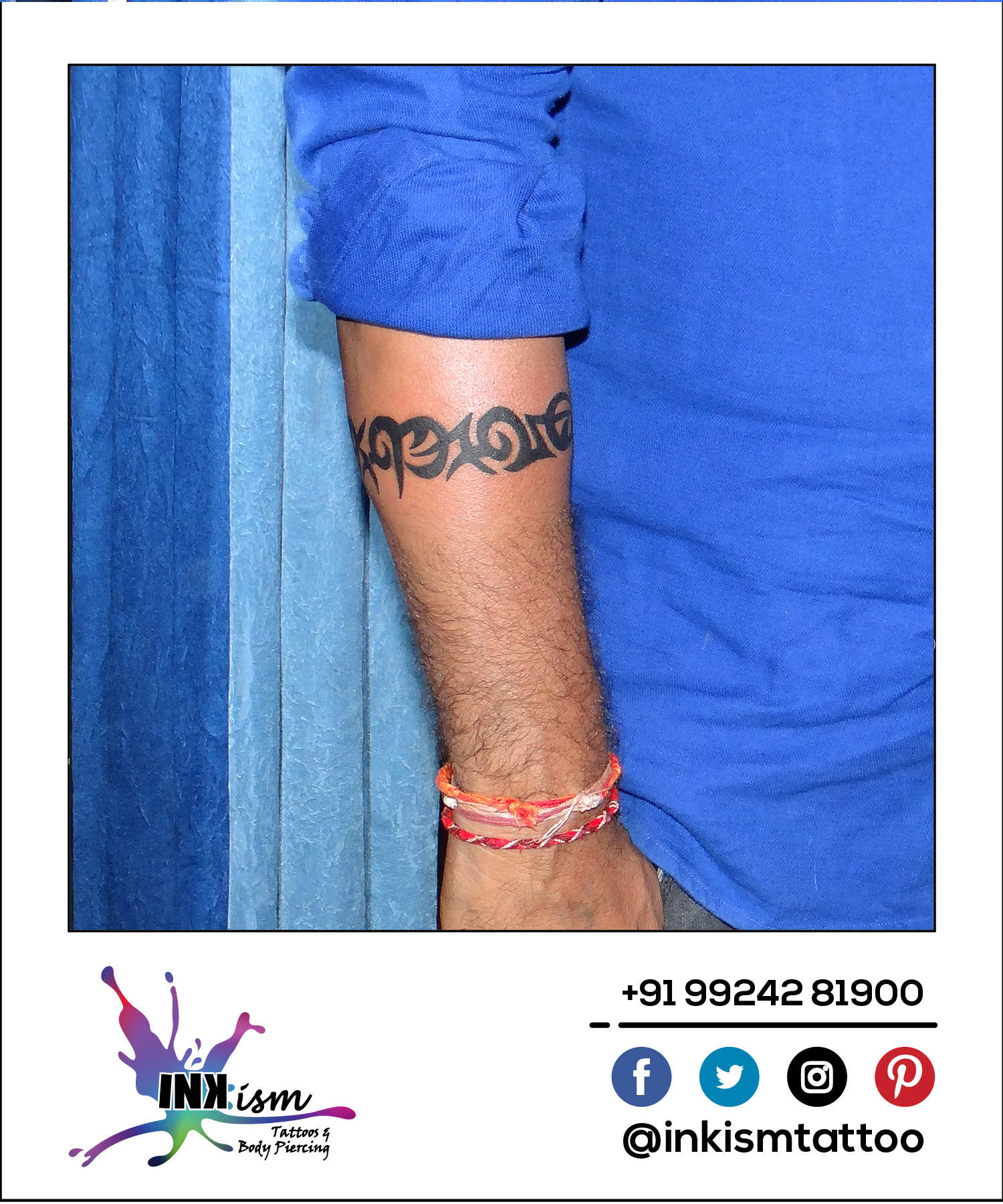 Tribal arm belt tattoo, tribal tattoo, belt tattoo, Inkism tattoo and body piercing rajkot gujarat