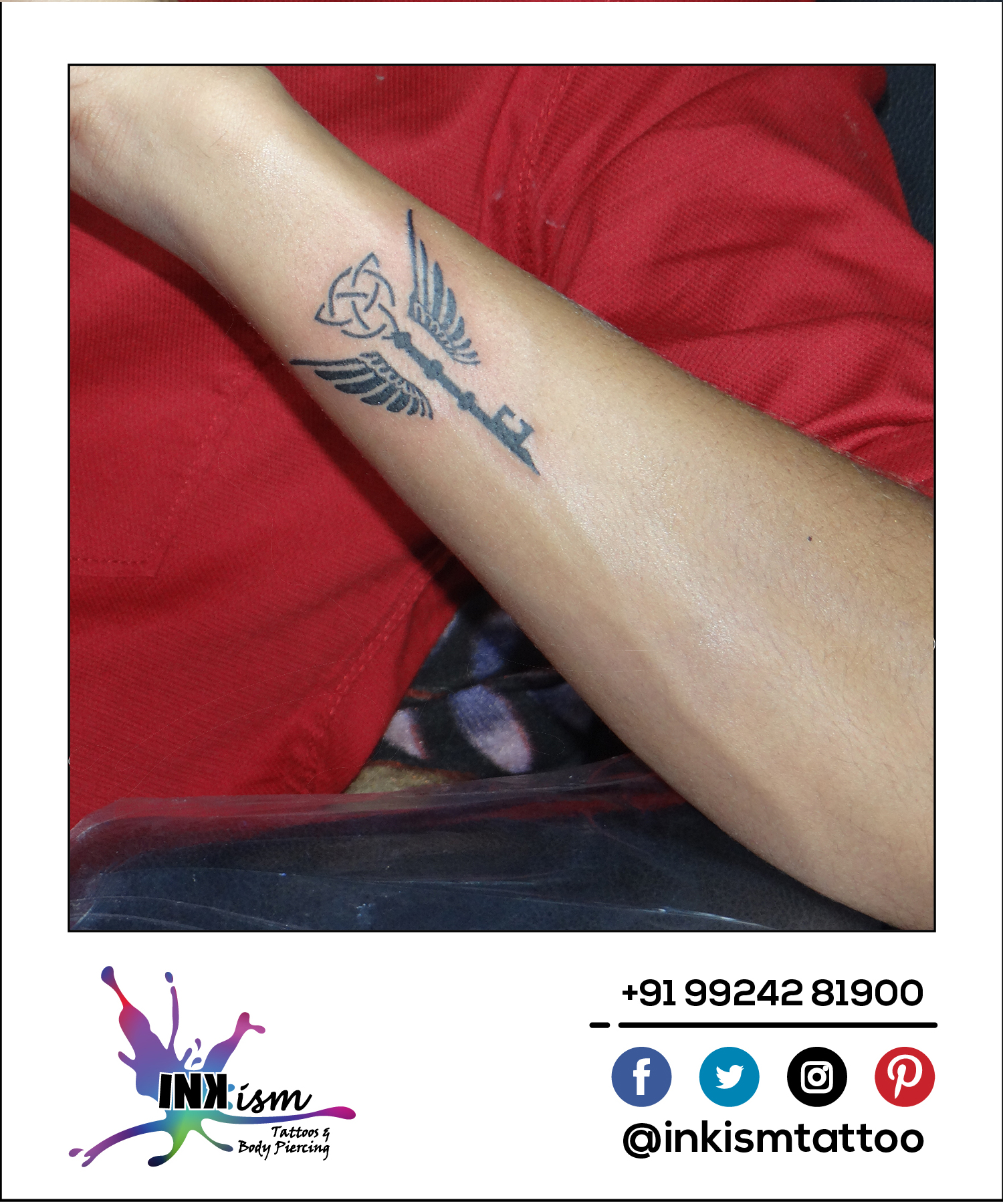 Key Angle Wings Celtic tattoo, key tattoo, angle wings tattoo, celtic tattoo, Inkism tattoo and body piercing rajkot gujarat