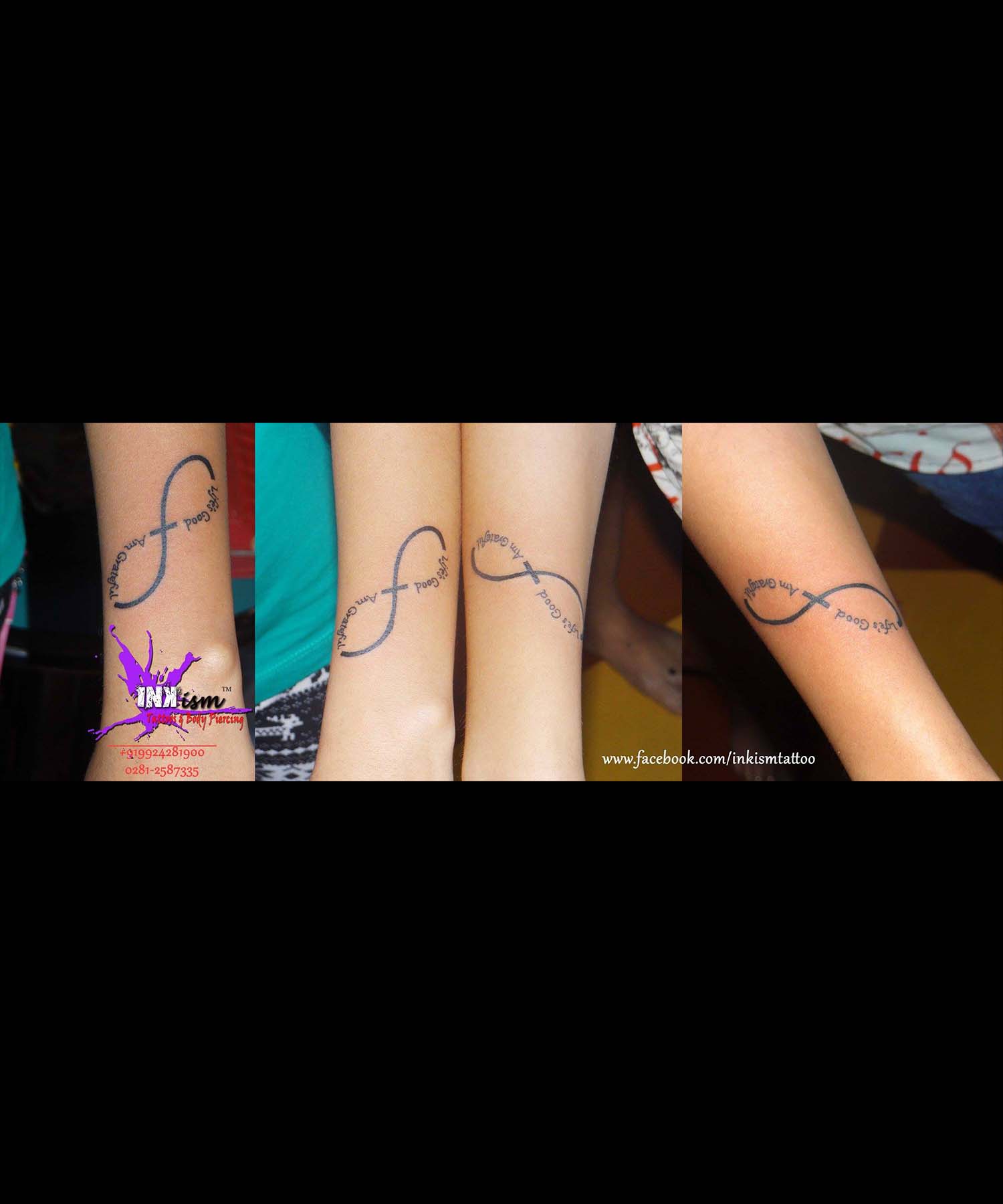 Infinity tattoo, quote tattoo, Infinity quote tattoo, Inkism tattoo and body piercing rajkot gujarat