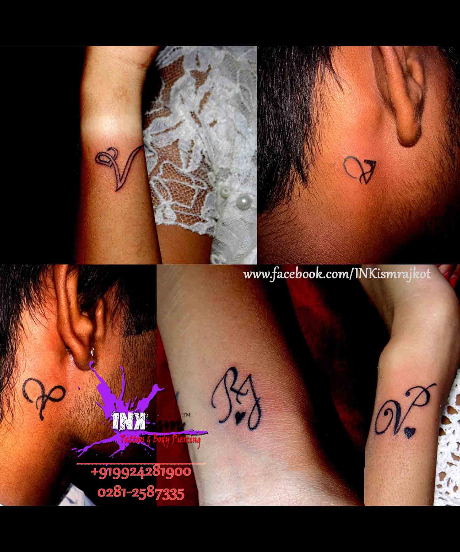 calligraphy name tattoo, Inkism tattoo and body piercing rajkot gujarat