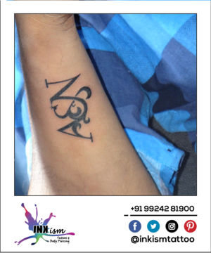 Calligraphy name tattoo, calligraphy a and n,  Inkism tattoo and body piercing rajkot gujarat