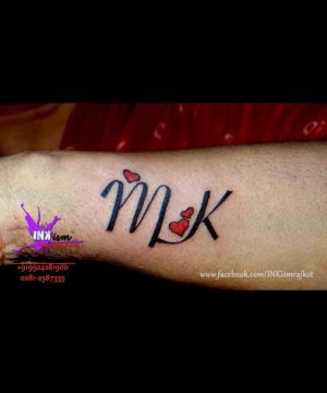 Calligraphy tattoo, Heart Tattoo, Inkism tattoo and body piercing rajkot gujarat