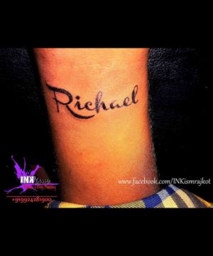 Calligraphy name tattoo, Daughters name tattoo, Inkism tattoo and body piercing rajkot gujarat